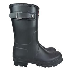 Hunter Original Short Rubber Rain Boots Mens 10 Black WP Adjustable Buckle